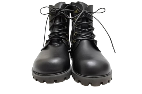 【かぼちゃの馬車 CA-55 ブラック】本革コンフォート紐靴ショートブーツ